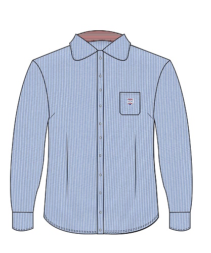 [264] Blouse L.S. Blue adult sizes (XS-7XL)