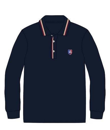 [265] Polo Shirt L.S. Navy (3 - 14)