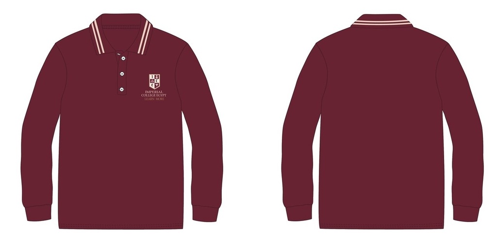 Polo Shirt Long Sleeve(burgundy)  