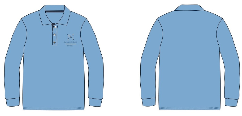 Polo Shirt  L .S  (Light Blue )