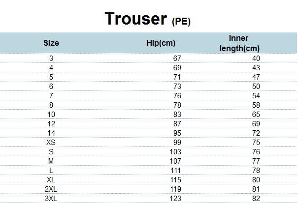 PE Trousers Grey(2-14) and adult sizes (XS-L)