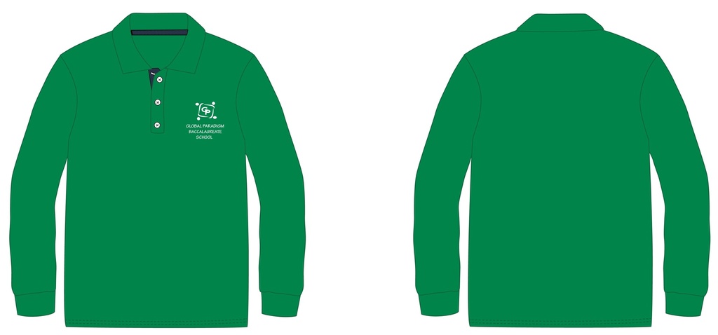 Polo Shirt L.S. Dark Green adult sizes (XS-2XL)