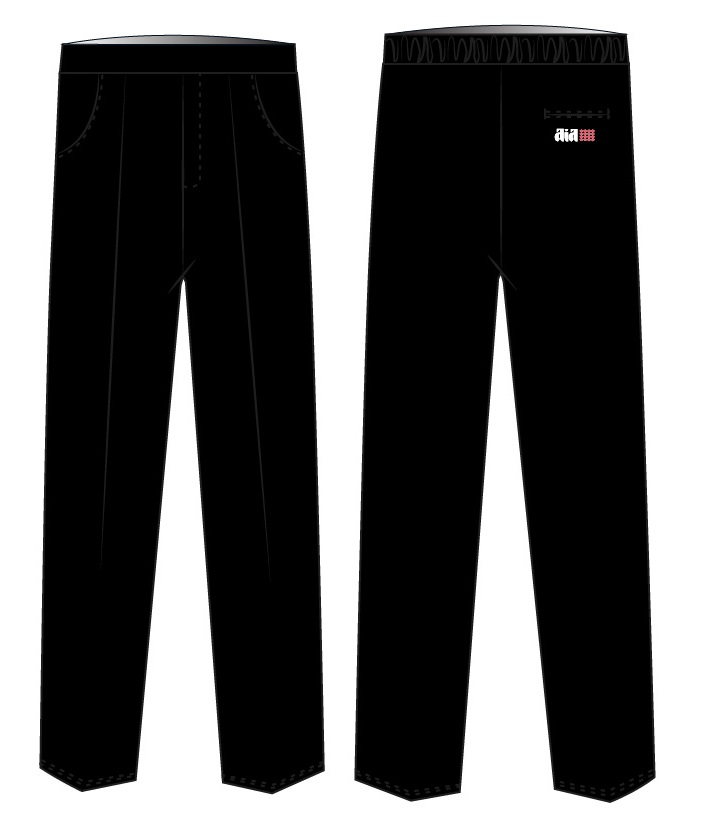 Trousers Elastic Waist Unisex Black (3-7)