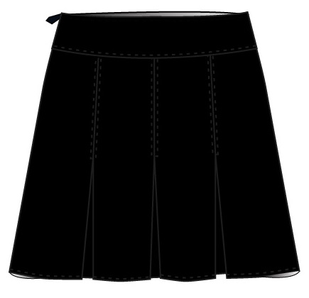 Skort Plisse Black (8-14) and adult sizes (2XS-2XL)