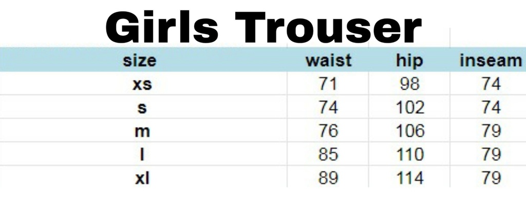Trousers Girls Grey adult sizes (XS-2XL)