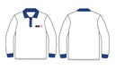 Polo Shirt L.S. White x Blue (3-14)