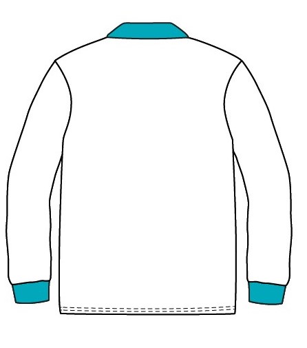Polo Shirt L.S. White x Green (3-14)