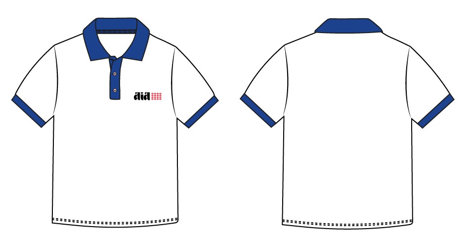 Polo Shirt S.S. White x Blue (3-14)