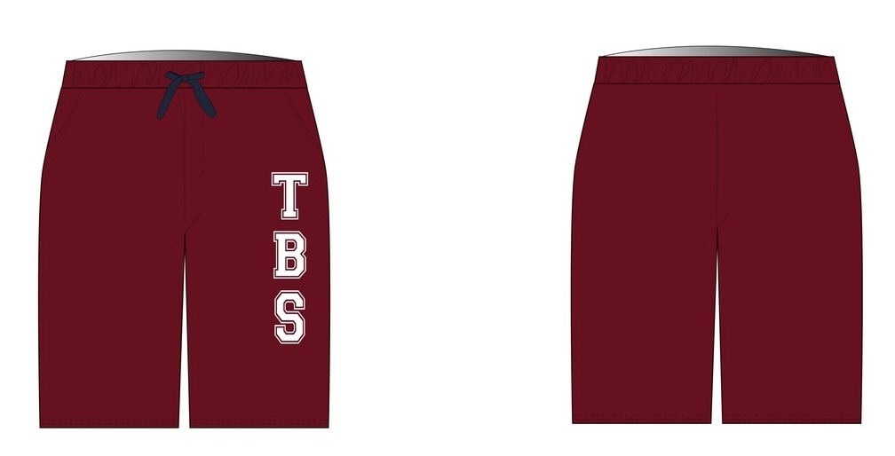 PE Shorts (XS-3XL adult sizes)(Burgundy)  