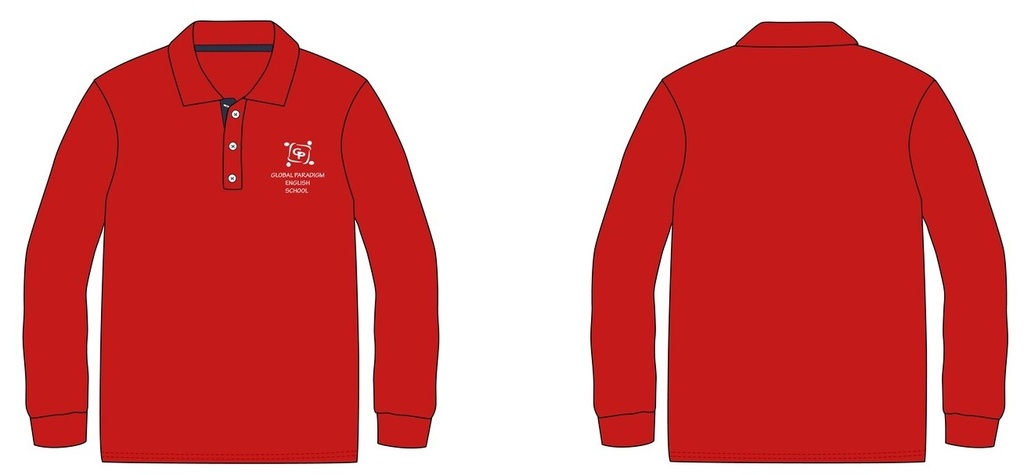 Polo Shirt  L.S (adult Sizes) (Red )