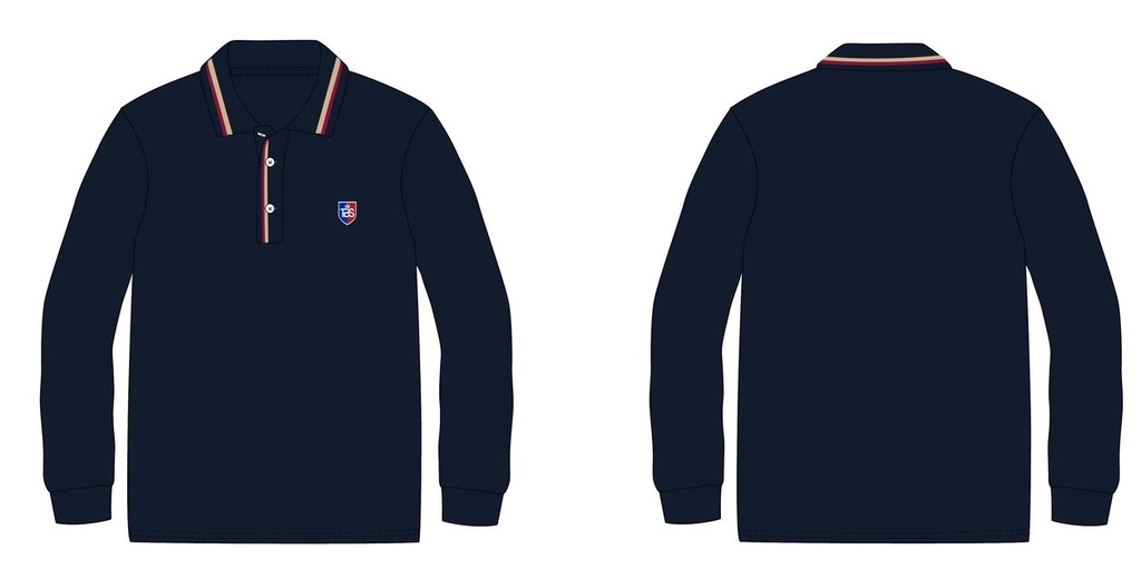 Polo Shirt  Long Sleeve (adult sizes)  (Navy)  