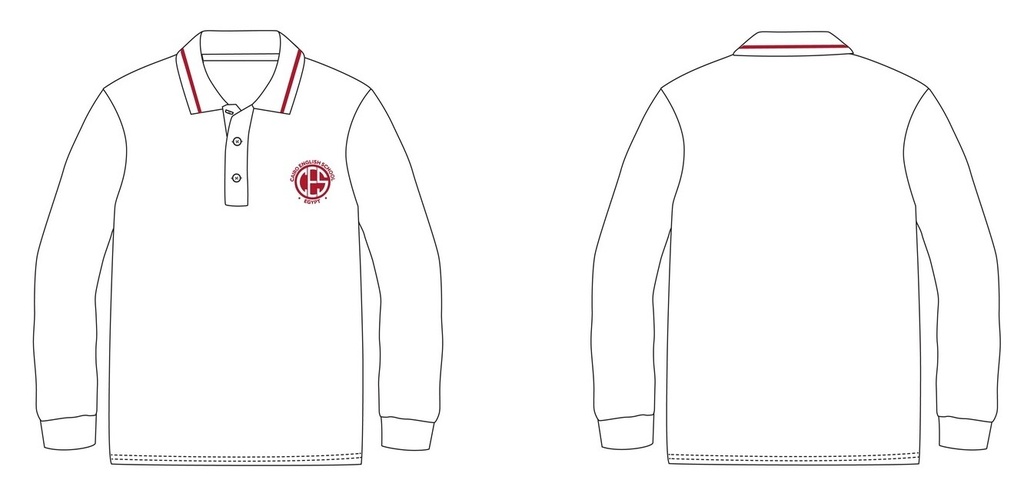 Polo Shirt  L.S ( White)  