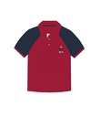 Polo Shirt S.S. Red x Indigo (4-14) and adult sizes (XS-S)