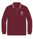Polo Shirt L.S. Burgundy (3-14) and adult size (XS)