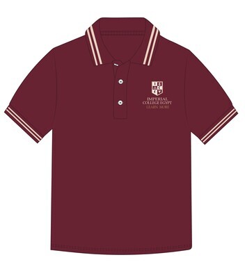 Polo Shirt S.S. Burgundy (3-14) and adult sizes (XS)