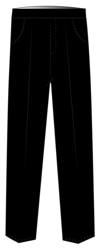 Trousers Elastic Waist Unisex Black (3-7)