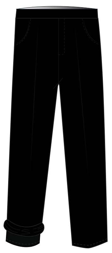 Trousers Fully Lined Unisex Black (3-8)