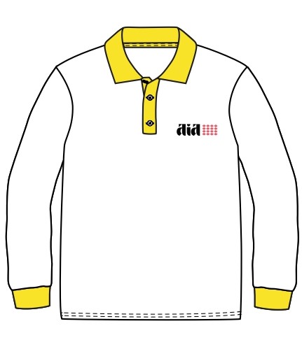 Polo Shirt L.S. White x Yellow (3-14)