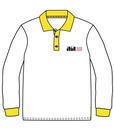 Polo Shirt L.S. White x Yellow (3-14)