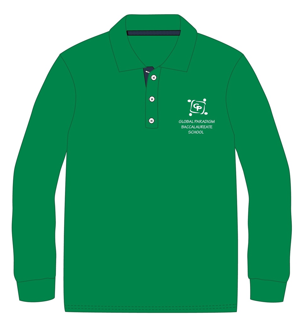 Polo Shirt L.S. Dark Green (12-14) and adult sizes (XS-2XL)