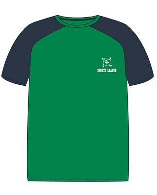 PE T-Shirt S.S. Green x Indigo  adult sizes (XS-3XL)