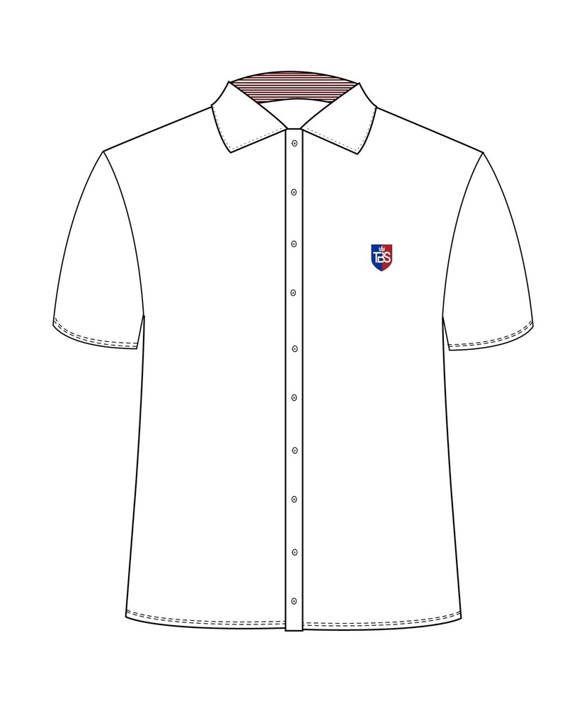 Blouse S.S. White adult size (XS-5XL)