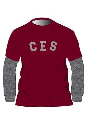 PE T-Shirt L.S. Burgundy adult sizes (XS-6XL)