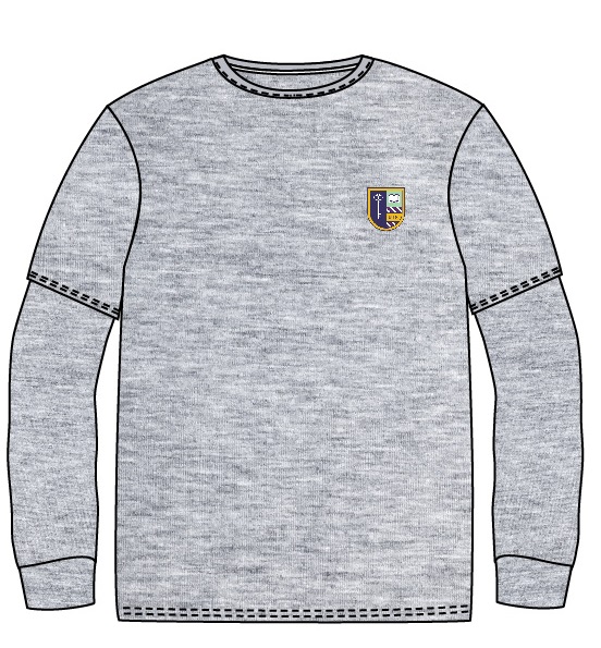 PE T-Shirt L.S. Grey adult sizes (XS-XL)