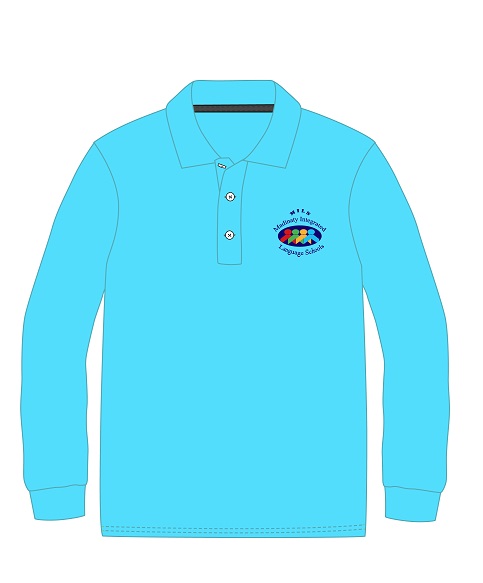 Polo Shirt L.S. Turquoise (5-14) and adult sizes (XS)