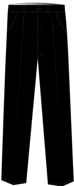 Trousers Elastic Waist Unisex Black (3-7)