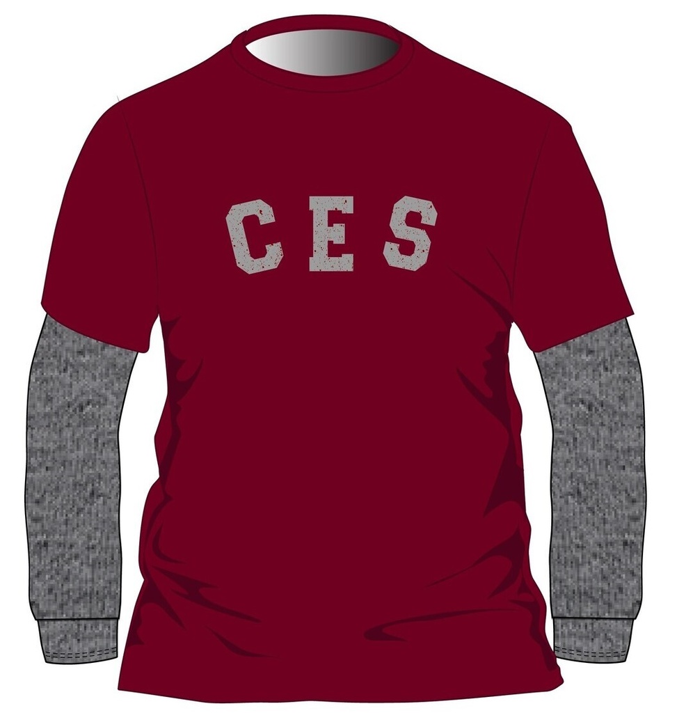PE T-Shirt L.S. Burgundy adult sizes (XS-6XL)