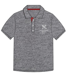 [257] Polo Shirt S.S. Grey x Red (XS-XL)