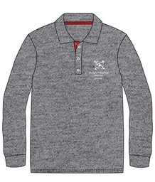 [257] Polo Shirt L.S. Grey x Red adult sizes (XS-2XL)