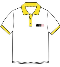 [499] Polo Shirt S.S. White x Yellow (3-14)