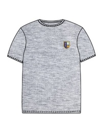 [268] PE T-Shirt S.S. Grey adult sizes (XS-XL)