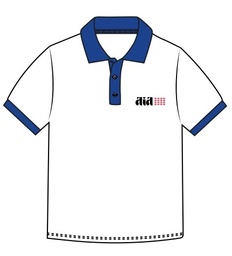 Polo Shirt S.S. White x Blue  adult sizes (XS-2XL)