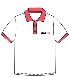 Polo Shirt S.S. White x Watermelon  adult sizes (XS-2XL)