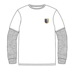 PE T-Shirt L.S. White  adult sizes (XS-XL)