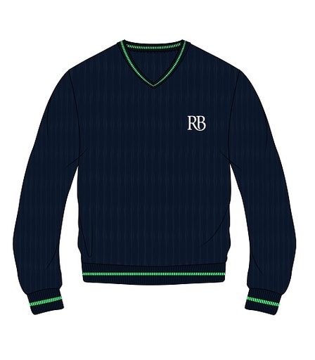 Pullover Navy x Green adult sizes (Cotton-Acrylic) Yr5-Yr9 