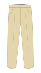 [187] Trousers Elastic Waist Beige (3-14)