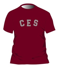 [191] PE T-Shirt S.S. Burgundy adult sizes (XS-6XL)