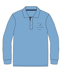 [256] Polo Shirt L.S. Light Blue (3-7)