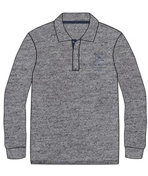 [257] Polo Shirt L.S. Grey x Indigo adult sizes (XS-5XL)