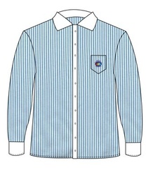 [259] Shirt  L.S. Turquoise Stripes (12-14)