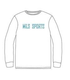 [259] PE T-Shirt L.S. White x Turquoise (3-14)