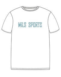 PE T-Shirt S.S. White x Turquoise adult sizes (XS-5XL)