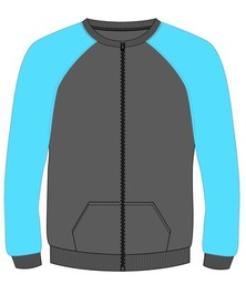PE Jacket Grey x Turquoise adult sizes (XS-5XL)