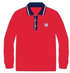 [264] Polo Shirt L.S. Red adult sizes (XS-XL)