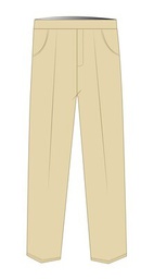 [265] Trousers Elastic Waist Beige (3-7 )