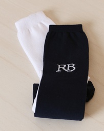 [271] Socks Pair Knee Length Navy and White